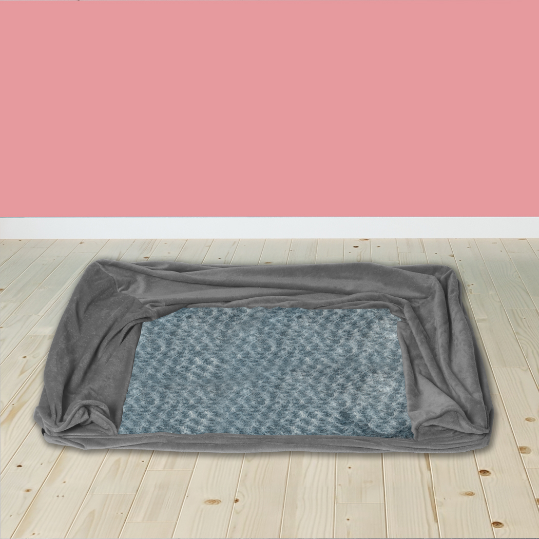 PaWz Pet Bed Sofa Dog Beds Bedding Soft M Cover Grey Cover Medium - Image 8